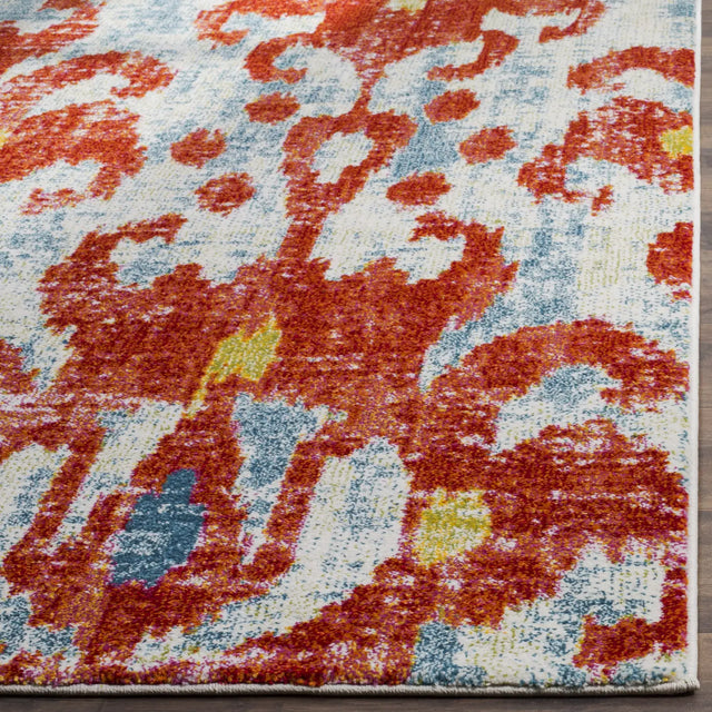 Safavieh Watercolor 4'-0" x 6'-0" Rug in Brickred / Light Blue