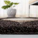 Safavieh Florida Shag 5'-3" x 7'-6" Rug in Dark Brown / Ivory
