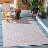 Safavieh Courtyard 4'-0" x 5'-7" Rug in Ivory / Soft Pink