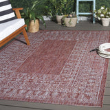 Safavieh Courtyard 5'-3" x 7'-7" Rug in Red / Beige