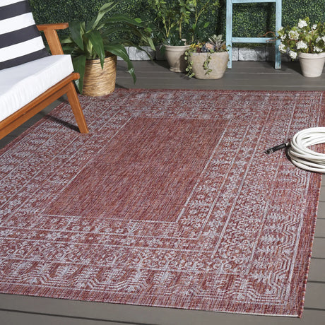 Safavieh Courtyard 5'-3" x 7'-7" Rug in Red / Beige