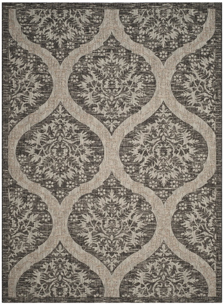 Safavieh Courtyard 6'-7" x 9'-6" Rug in Black / Grey