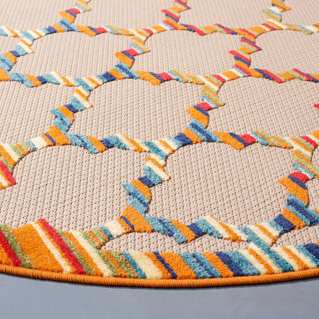Safavieh Cabana 6'-7" x 6'-7" Rug in Ivory / Orange