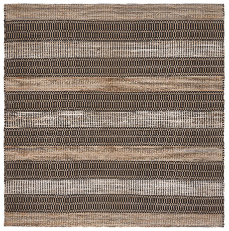 Safavieh Natural Fiber 6'-6" x 6'-6" Rug in Black / Natural