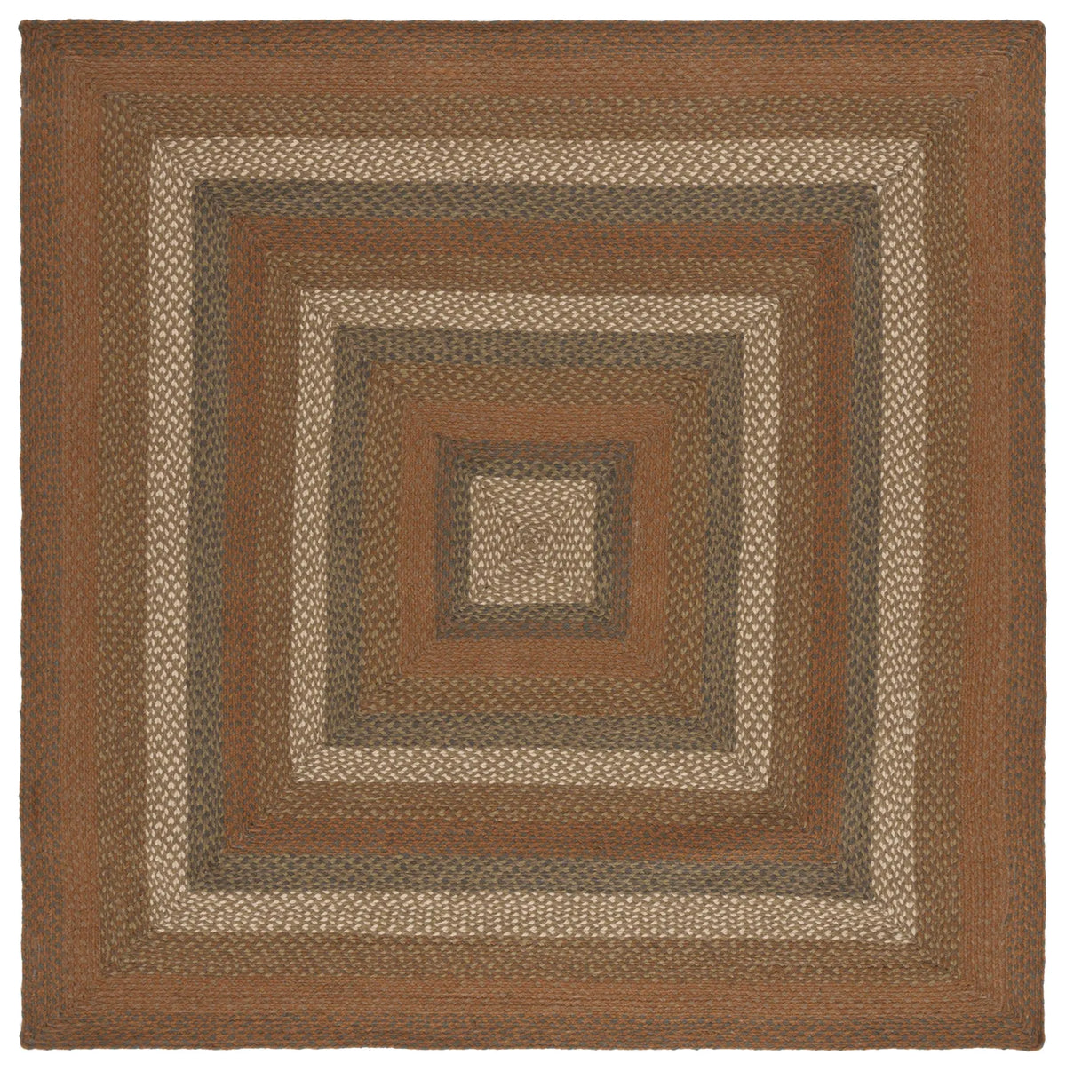 Safavieh Braided 6'-0" x 6'-0" Rug in Ivory / Green