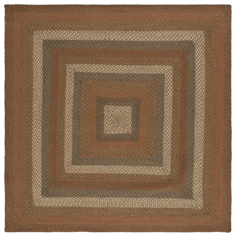 Safavieh Braided 6'-0" x 6'-0" Rug in Ivory / Green