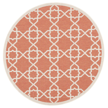 Safavieh Courtyard 5'-3" x 5'-3" Rug in Terracotta / Beige