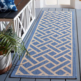 Safavieh Courtyard 2'-3" x 8'-0" Rug in Blue / Light Beige