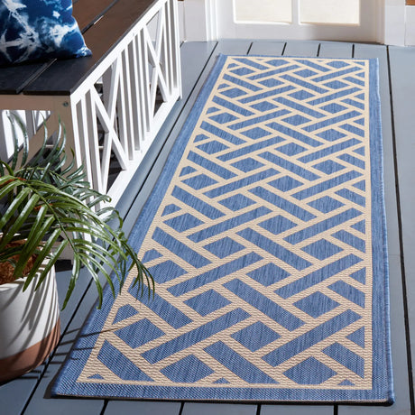 Safavieh Courtyard 2'-3" x 8'-0" Rug in Blue / Light Beige