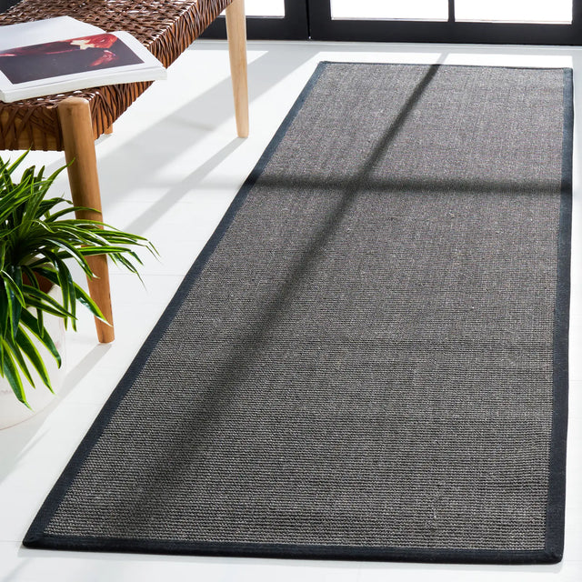 Safavieh Natural Fiber 2'-6" x 10'-0" Rug in Anthracite / Black