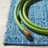 Safavieh Courtyard 4'-0" x 5'-7" Rug in Aqua / Navy