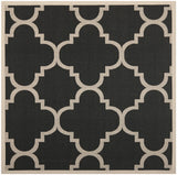 Safavieh Courtyard 6'-7" x 6'-7" Rug in Black / Beige