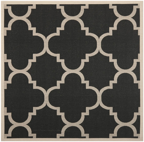 Safavieh Courtyard 6'-7" x 6'-7" Rug in Black / Beige