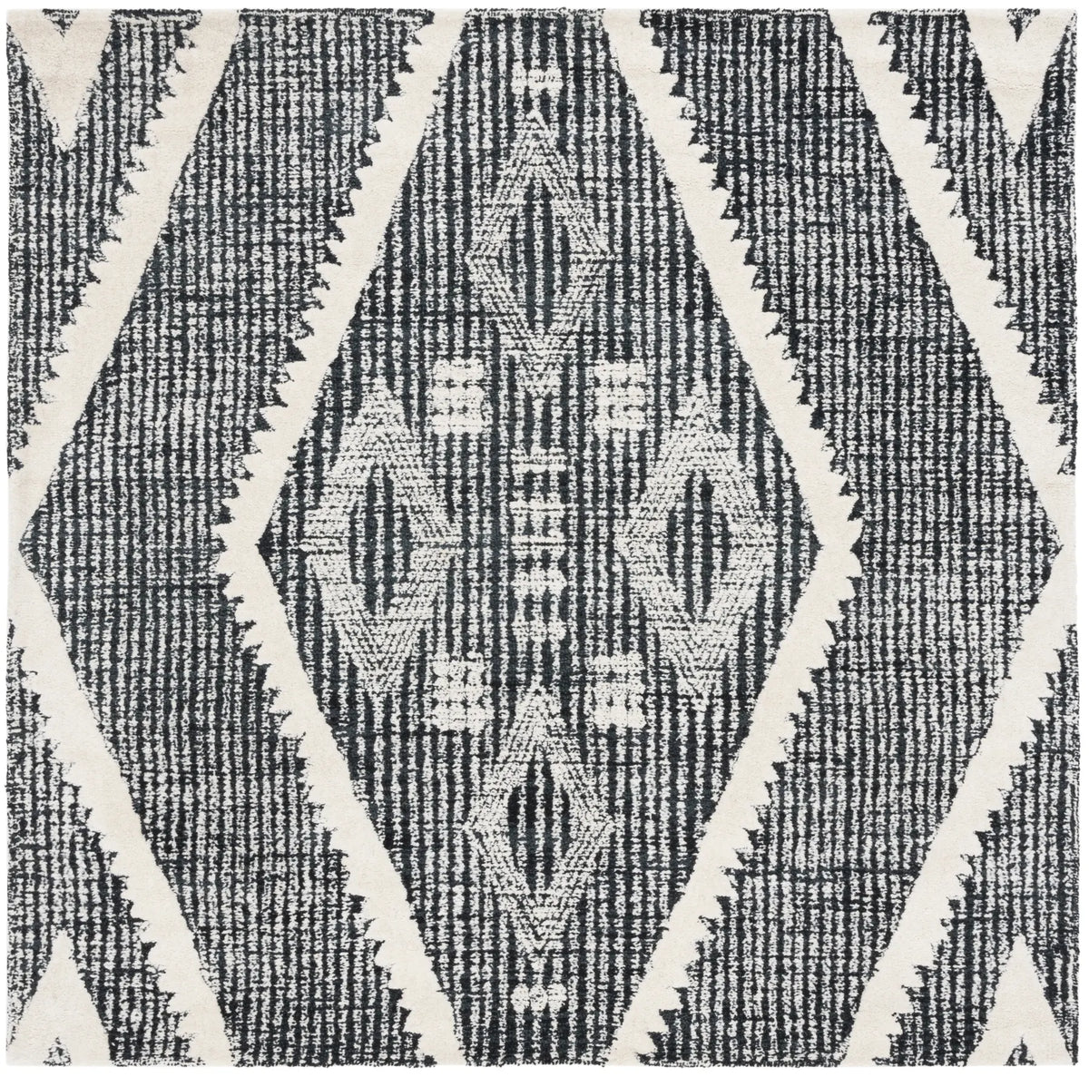 Safavieh Metro 6'-0" x 6'-0" Rug in Black / Ivory