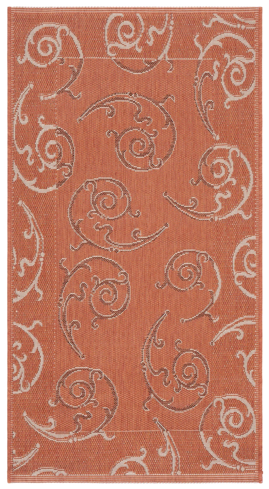 Safavieh Courtyard 2'-7" x 5'-0" Rug in Terracotta / Cream