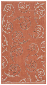 Safavieh Courtyard 2'-7" x 5'-0" Rug in Terracotta / Cream