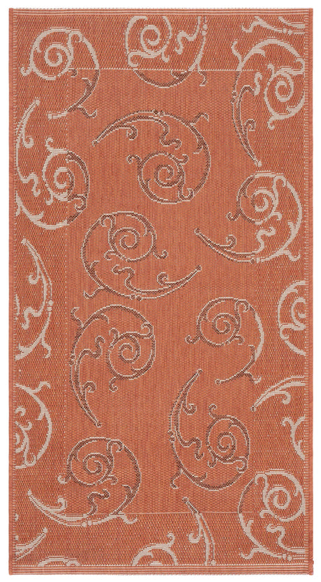 Safavieh Courtyard 2'-7" x 5'-0" Rug in Terracotta / Cream