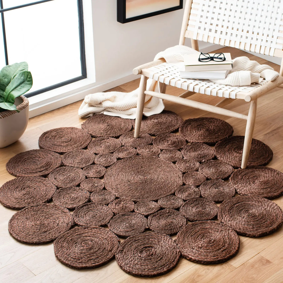 Safavieh Natural Fiber 5'-0" x 5'-0" Rug in Brown