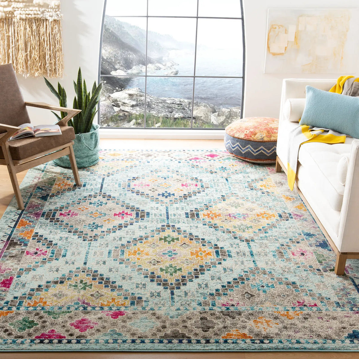 Safavieh Madison 10'-0" x 14'-0" Rug in Blue / Yellow