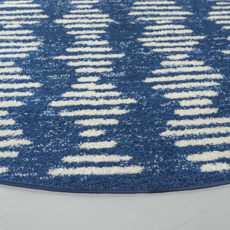 Safavieh Tulum 6'-7" x 6'-7" Rug in Navy / Ivory