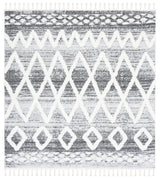 Safavieh Moroccan Tassel Shag 6'-7" x 6'-7" Rug in Grey / Ivory