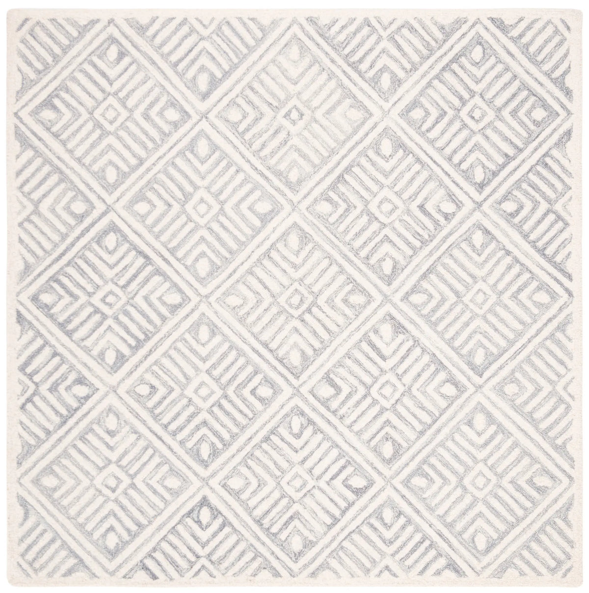 Safavieh Micro-Loop 5'-0" x 5'-0" Rug in Grey / Ivory