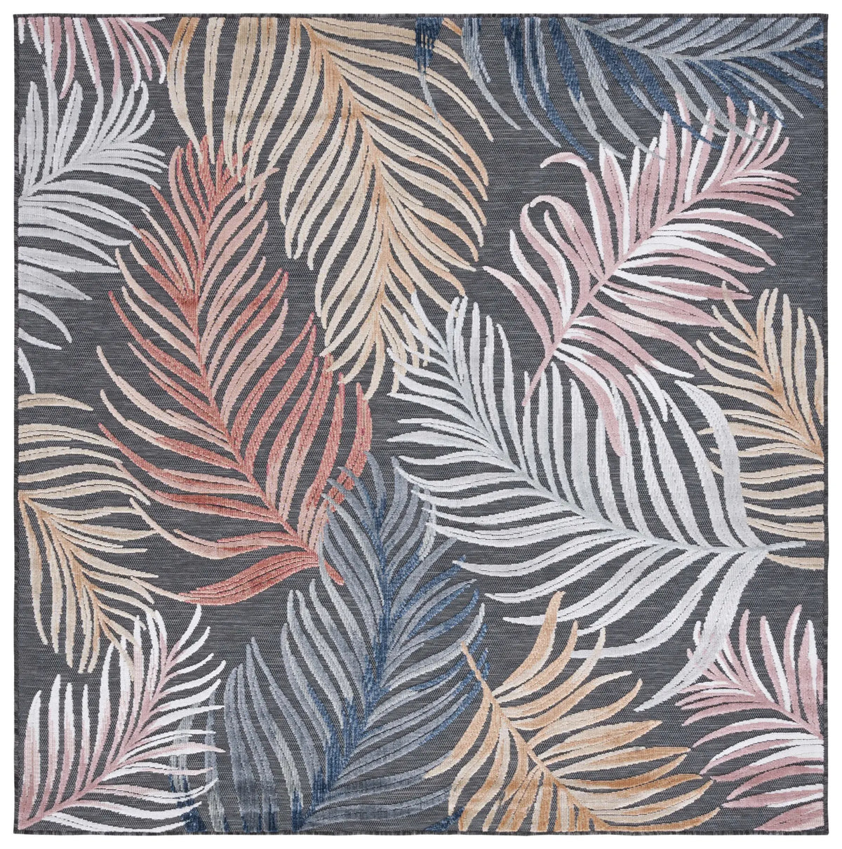 Safavieh Cabana 6'-5" x 6'-5" Rug in Black / Rust