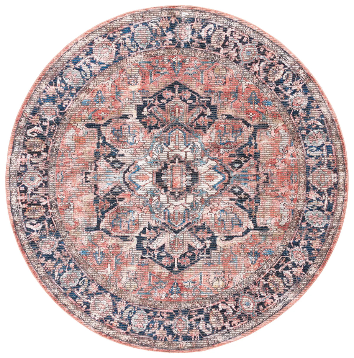 Safavieh Serapi 6'-7" x 6'-7" Rug in Rust / Navy