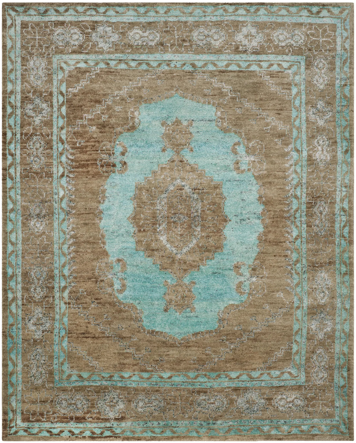 Safavieh Tangier 8'-0" x 10'-0" Rug in Seafoam / Beige
