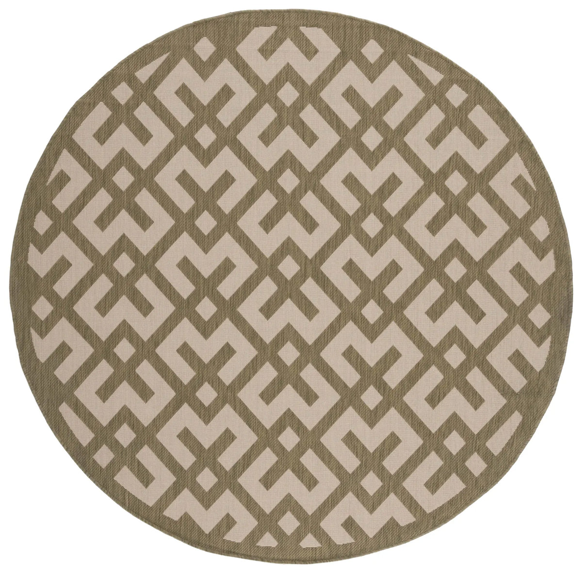 Safavieh Courtyard 6'-7" x 6'-7" Rug in Beige / Green