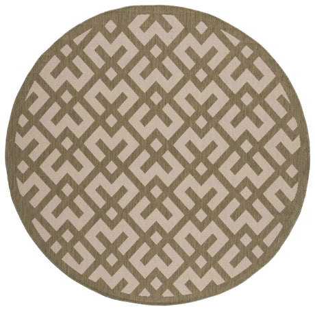 Safavieh Courtyard 6'-7" x 6'-7" Rug in Beige / Green