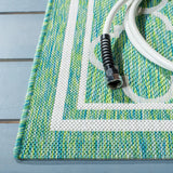 Safavieh Courtyard 4'-0" x 5'-7" Rug in Green / Ivory