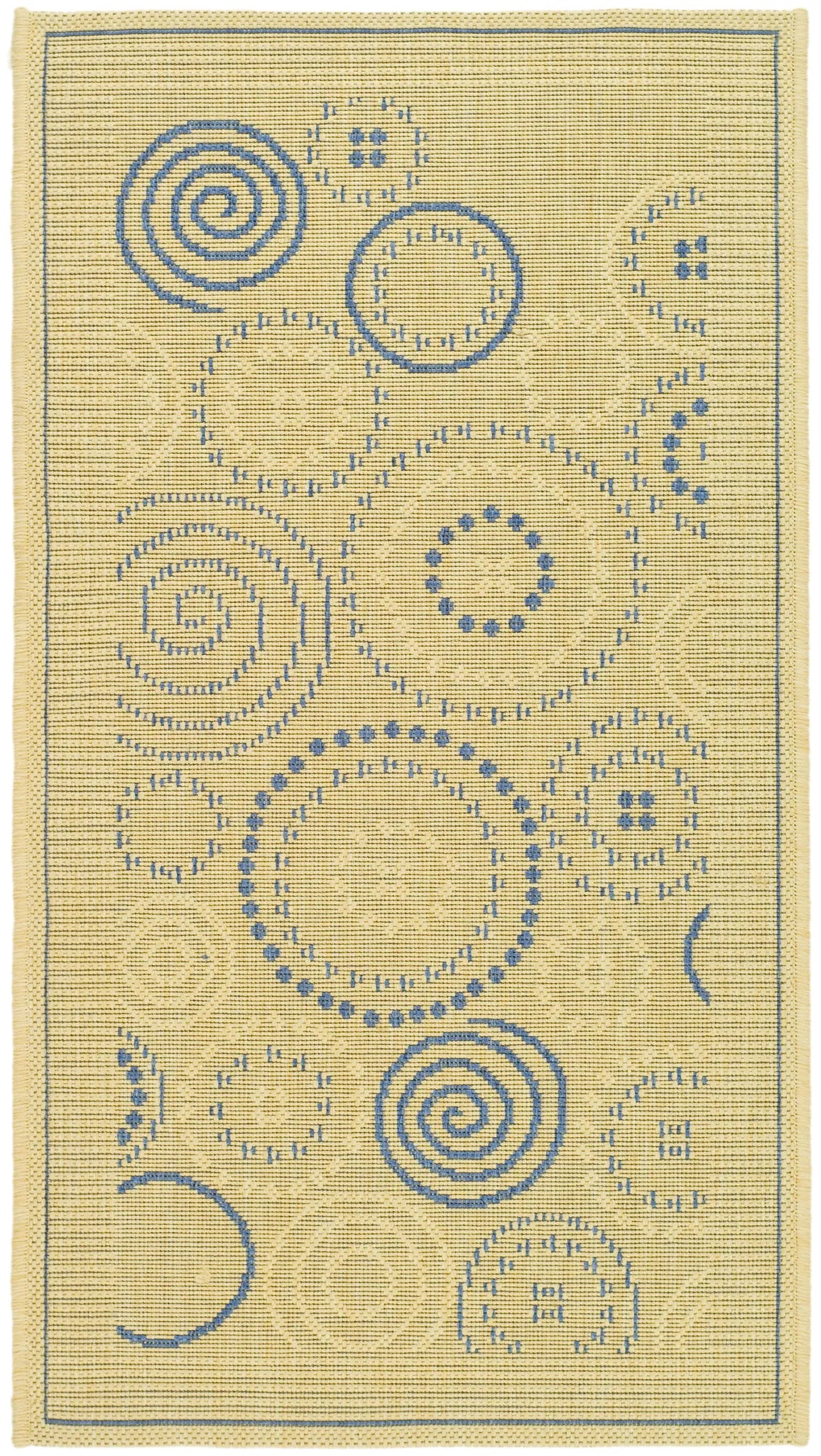 Safavieh Courtyard 2'-0" x 3'-7" Rug in Natural / Blue