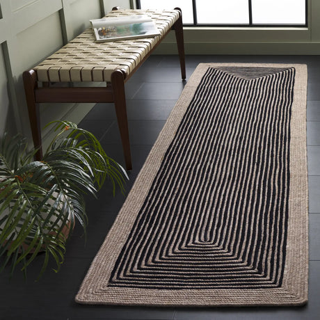 Safavieh Braided 2'-3" x 8'-0" Rug in Beige / Black