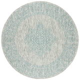 Safavieh Courtyard 6'-7" x 6'-7" Rug in Grey / Aqua