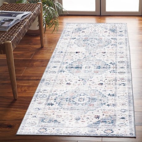 Safavieh Arizona 2'-6" x 10'-0" Rug in Light Blue / Ivory