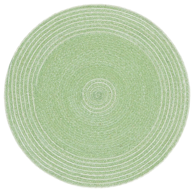 Safavieh Braided 3'-0" x 3'-0" Rug in Green / Ivory