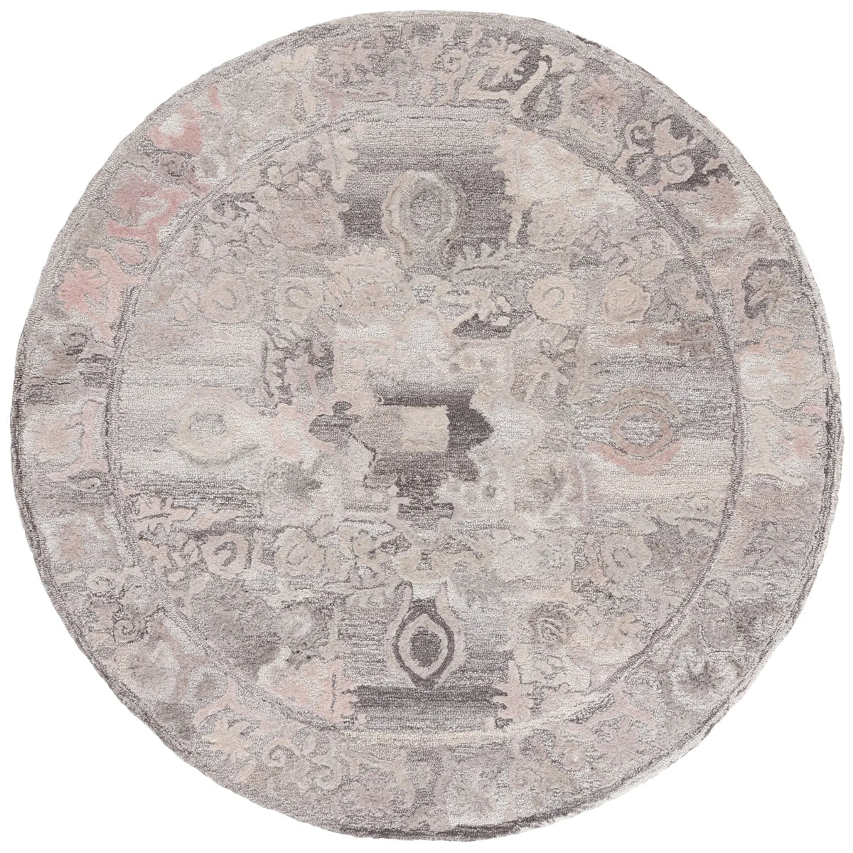 Safavieh Marquee 6'-0" x 6'-0" Rug in Grey / Pink