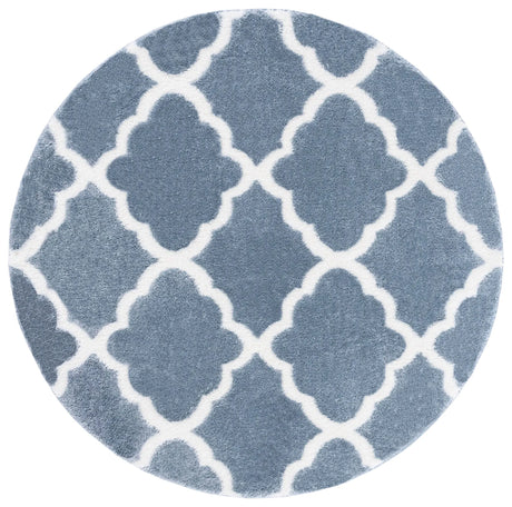 Safavieh Tahoe Shag 6'-7" x 6'-7" Rug in Blue / White