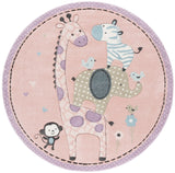 Safavieh Carousel Kids 100 6'-7" x 6'-7" Rug in Blush Pink