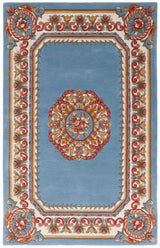 Safavieh Naples 4'-0" x 6'-0" Rug in Light Blue / Ivory