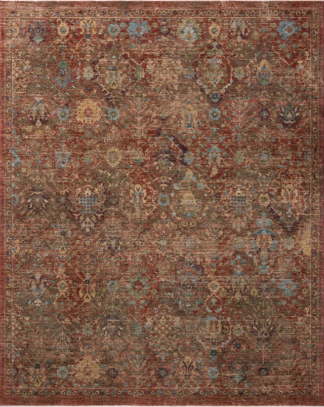 Loloi Winchester WNC-01 Traditional Power Loomed Rust, Multi Rug - main flat