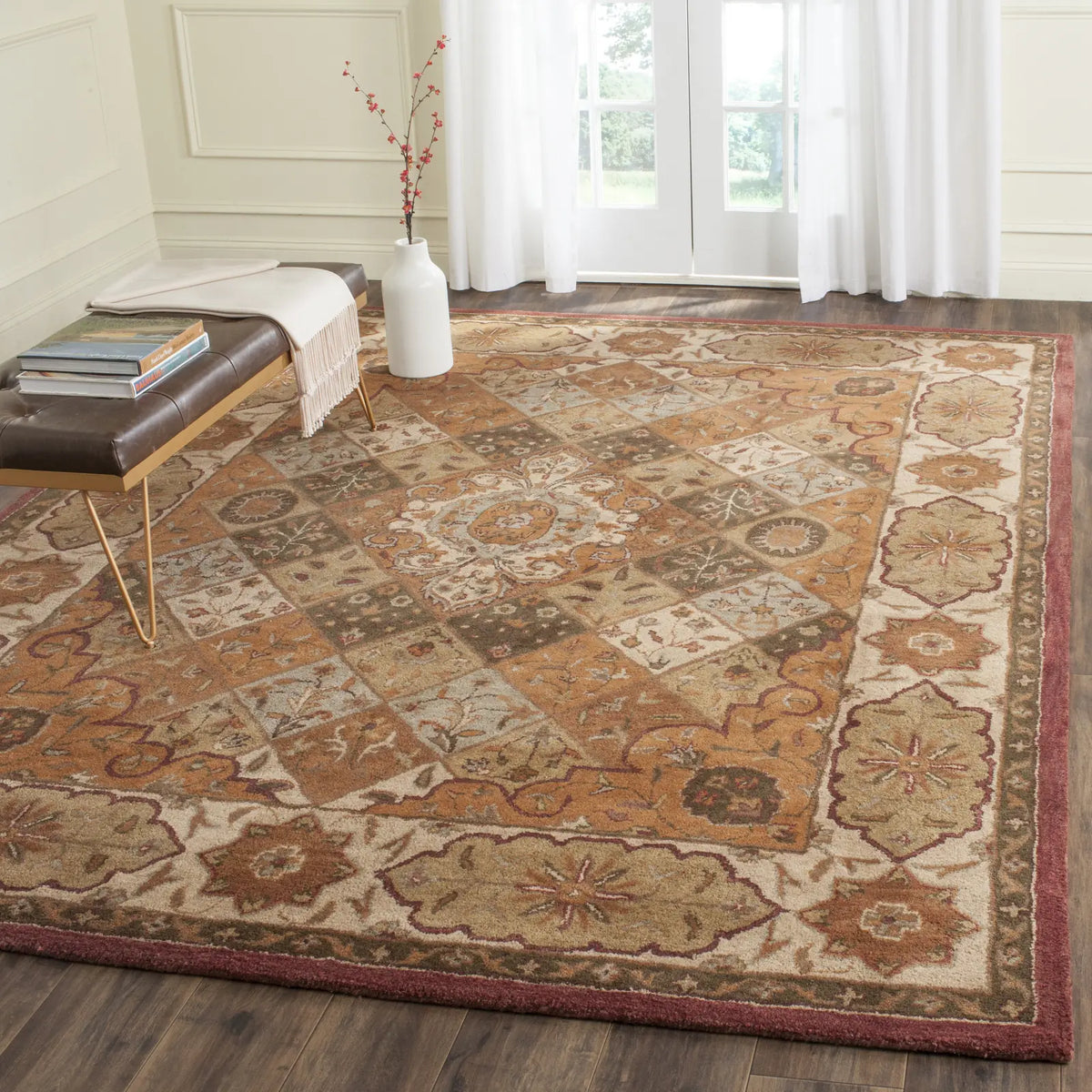 Safavieh Heritage 8'-0" x 10'-0" Rug in Rust / Ivory