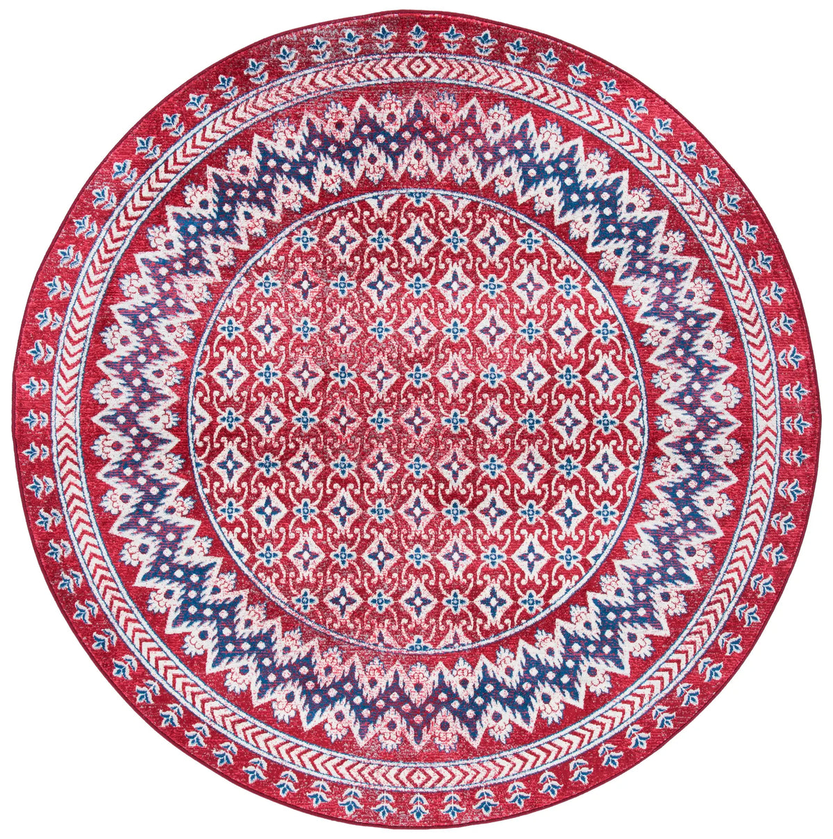 Safavieh Brentwood 6'-7" x 6'-7" Rug in Red / Ivory