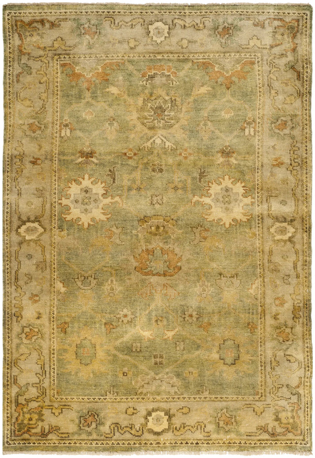 Safavieh Oushak 4'-0" x 6'-0" Rug in Green / Beige