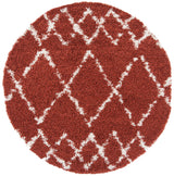 Safavieh Pro Lux Shag 400 6'-7" x 6'-7" Rug in Rust / Creme