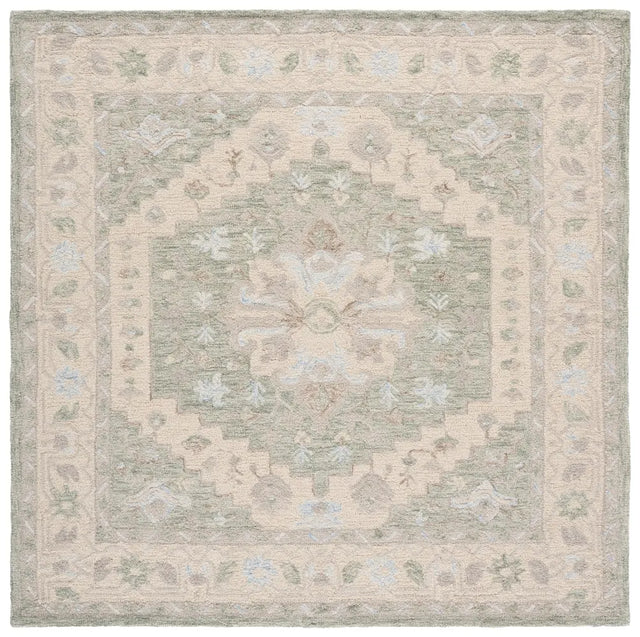 Safavieh Heritage 6'-0" x 6'-0" Rug in Light Green / Beige