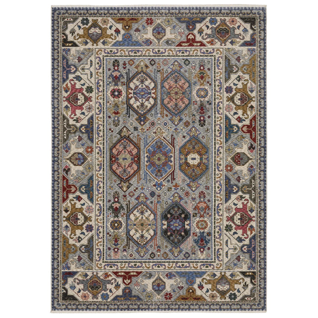 Oriental Weavers Sphinx HASTINGS HA04E Blue Geometric Rugs - main flat