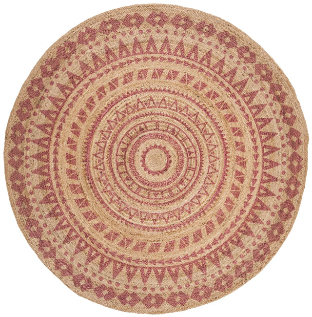 Safavieh Natural Fiber 8'-0" x 8'-0" Rug in Pink / Natural