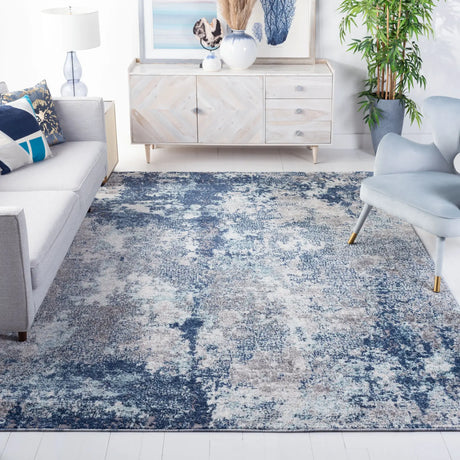 Safavieh Aston 10'-0" x 14'-0" Rug in Navy / Grey